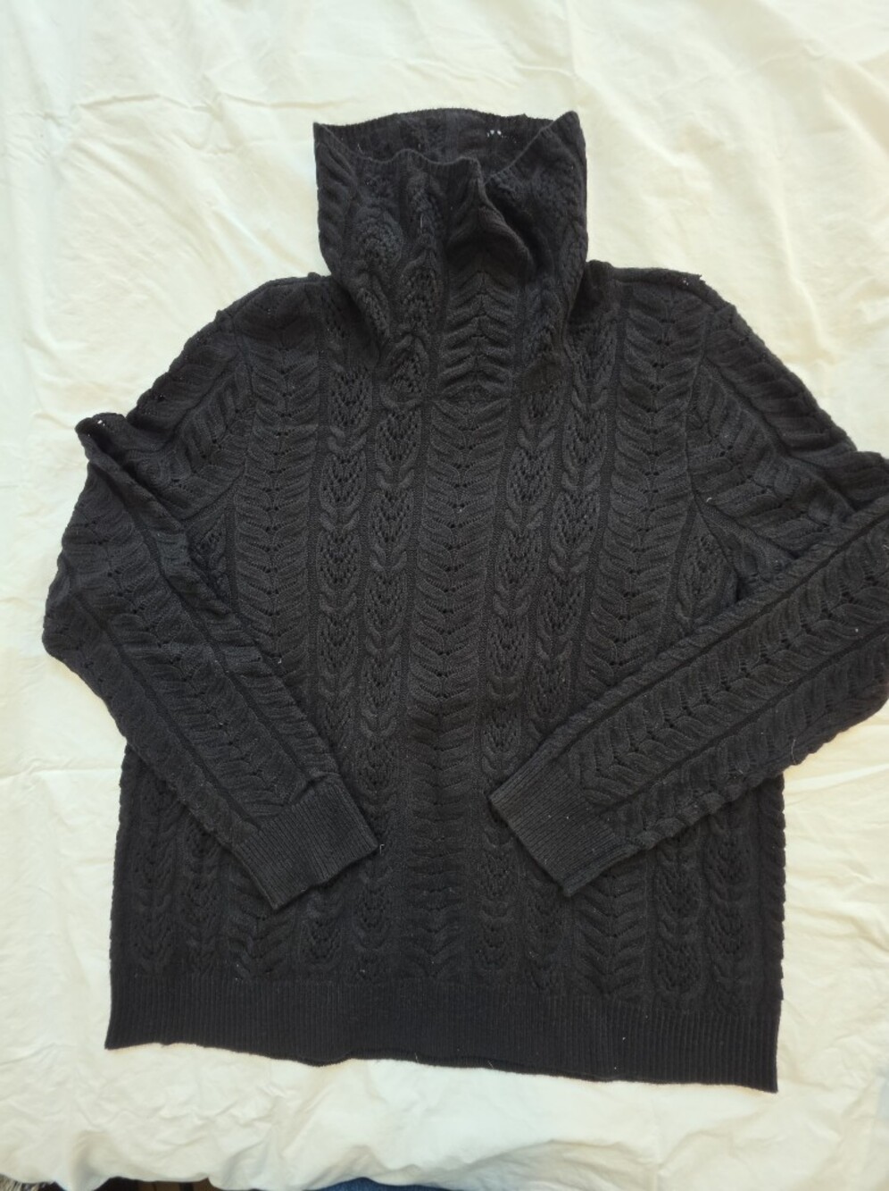 Lauren Ralph Lauren Black Cable Knit Turtleneck Size 2X